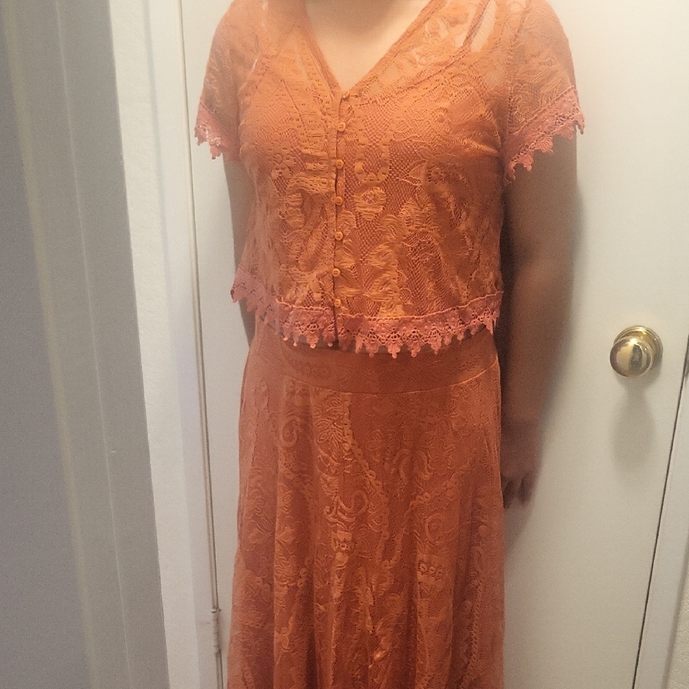 Torrid Orange Lace Dress